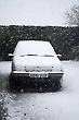 Car Covered with Snow, England